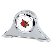 Silver Louisville Cardinals Napoleon Desk Clock