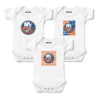 Newborn & Infant Chad & Jake White New York Islanders Three-Pack Bodysuit Set