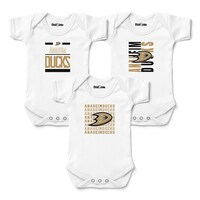Newborn & Infant Chad & Jake White Anaheim Ducks Three-Pack Bodysuit Set