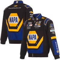 Men's JH Design  Black/Royal Chase Elliott  Twill Driver Uniform Full-Snap Jacket