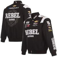Men's JH Design  Black Kyle Busch REBEL Bourbon Twill Driver Uniform Full-Snap Jacket