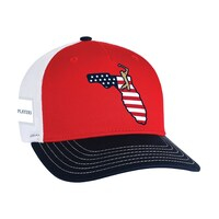Men's THE PLAYERS  Ahead Red Americana Wave Rider Trucker Hat