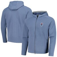 Men's 2024 U.S. Open Peter Millar Blue Orion Performance Quilted Hoodie Full-Zip Sweatshirt