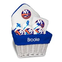 Newborn & Infant White New York Islanders Personalized Medium Gift Basket