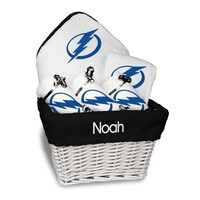 Newborn & Infant White Tampa Bay Lightning Personalized Medium Gift Basket