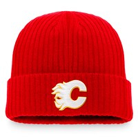 Men's Fanatics Branded Red Calgary Flames Core Primary Logo Cuffed Knit Hat