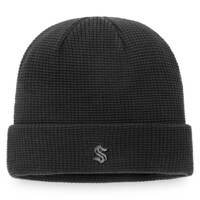 Men's Fanatics Branded Black Seattle Kraken Authentic Pro Black Ice Cuffed Knit Hat