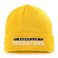 Men's Fanatics Branded Gold Nashville Predators Authentic Pro Rink Cuffed Knit Hat