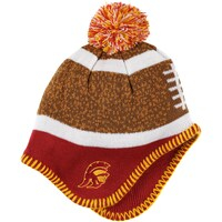 Toddler  Brown/Cardinal USC Trojans Football Head Knit Hat with Pom