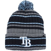Men's '47 Heather Gray/Navy Tampa Bay Rays Rexford Cuffed Knit Hat with Pom