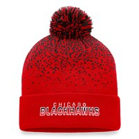 Men's Fanatics Branded Red Chicago Blackhawks Iconic Gradient Cuffed Knit Hat with Pom