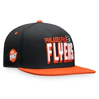 Men's Fanatics Branded Black/Orange Philadelphia Flyers Heritage Retro Two-Tone Snapback Hat