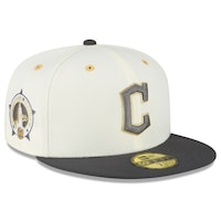 Men's New Era Cream/Charcoal Cleveland Guardians 1935 MLB All-Star Game Chrome 59FIFTY Fitted Hat