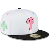 Men's New Era White Philadelphia Phillies Neon Eye 59FIFTY Fitted Hat