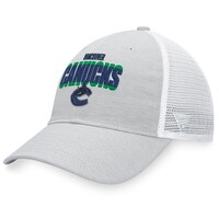 Men's Fanatics Branded Heather Gray/White Vancouver Canucks Team Trucker Snapback Hat