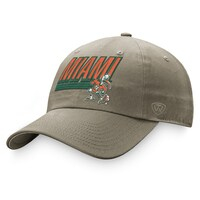 Men's Top of the World Khaki Miami Hurricanes Slice Adjustable Hat