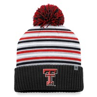 Men's Top of the World  Black Texas Tech Red Raiders Dash Cuffed Knit Hat with Pom