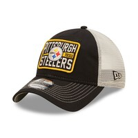 Men's New Era  Black/Natural Pittsburgh Steelers  Devoted Trucker 9TWENTY Snapback Hat