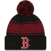 Men's New Era Black Boston Red Sox Chilled Cuffed Knit Hat with Pom