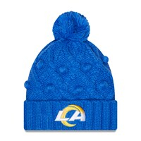 Girls Youth New Era Royal Los Angeles Rams Toasty Cuffed Knit Hat with Pom