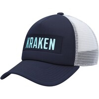 Men's adidas Deep Sea Blue/White Seattle Kraken Team Plate Trucker Snapback Hat