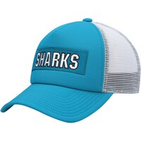 Men's adidas Teal/White San Jose Sharks Team Plate Trucker Snapback Hat