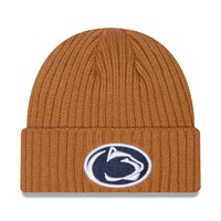Men's New Era Light Brown Penn State Nittany Lions Core Classic Cuffed Knit Hat