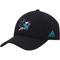 Men's adidas Black San Jose Sharks Primary Logo Slouch Adjustable Hat