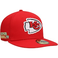 Men's New Era Red Kansas City Chiefs Super Bowl IV Citrus Pop 59FIFTY Fitted Hat