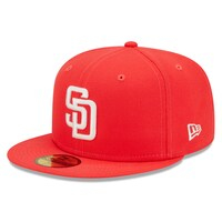 Men's New Era Red San Diego Padres Lava Highlighter Logo 59FIFTY Fitted Hat