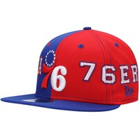 Men's New Era Royal/Red Philadelphia 76ers Team Split 9FIFTY Snapback Hat