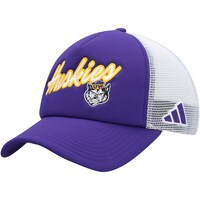Men's adidas Purple Washington Huskies Script Trucker Snapback Hat