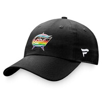 Men's Fanatics Branded Black Columbus Blue Jackets Team Logo Pride Adjustable Hat