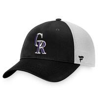Men's Fanatics Branded Black/White Colorado Rockies Cooperstown Collection Core Trucker Snapback Hat