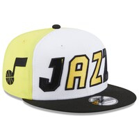 Men's New Era  White/Black Utah Jazz Back Half 9FIFTY Snapback Hat