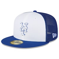 Men's New Era White/Blue New York Mets 2023 On-Field Batting Practice 59FIFTY Fitted Hat