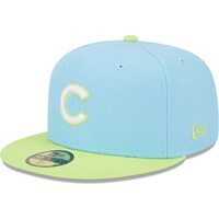 Men's New Era Light Blue/Neon Green Chicago Cubs Spring Color Two-Tone 59FIFTY Fitted Hat