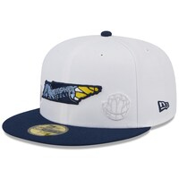 Men's New Era White/Navy Memphis Grizzlies State Pride 59FIFTY Fitted Hat