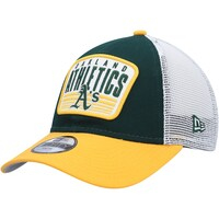 Youth New Era Green Oakland Athletics Patch Trucker 9FORTY Snapback Hat