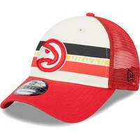Men's New Era Atlanta Hawks Red Stripes 9FORTY Trucker Snapback Hat