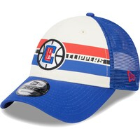 Men's New Era LA Clippers Royal Stripes 9FORTY Trucker Snapback Hat