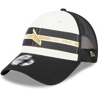 Men's New Era White/Black LAFC Team Stripes 9FORTY Trucker Snapback Hat