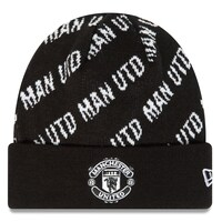 Men's New Era Black Manchester United Tonal Cuffed Knit Hat