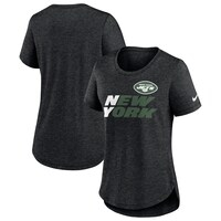 Women's Nike Heather Black New York Jets Local Fashion Tri-Blend T-Shirt