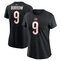 Women's Nike Joe Burrow Black Cincinnati Bengals Player Name & Number T-Shirt