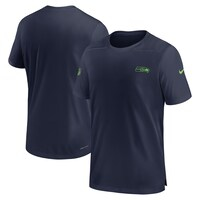 Men's Nike College Navy Seattle Seahawks Sideline Coach Performance T-Shirt
