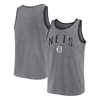 Men's Fanatics Branded Heather Gray Brooklyn Nets Primary Logo Tank Top