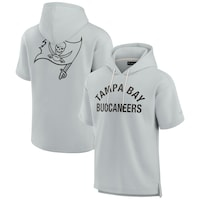 Unisex Fanatics Signature Gray Tampa Bay Buccaneers Super Soft Fleece Short Sleeve Hoodie