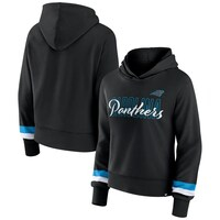 Women's Fanatics Branded  Black Carolina Panthers Over Under Pullover Hoodie