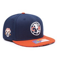 Men's Navy/Orange Club America Día de Muertos Snapback Hat